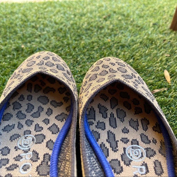 Rothys | Round Toe Flat in Spotted Leopard Cheetah Print • Washable Eco-Friendly - Picture 5 of 8